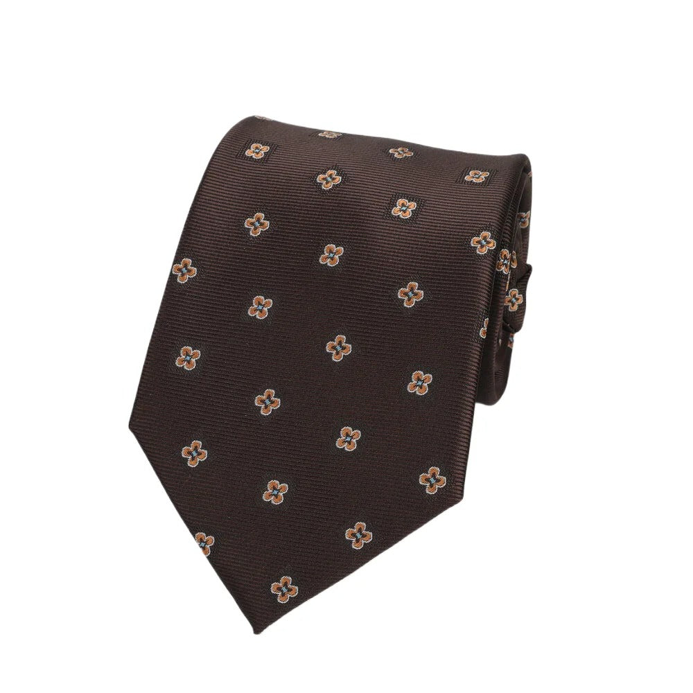 Espresso Floral Silk Tie