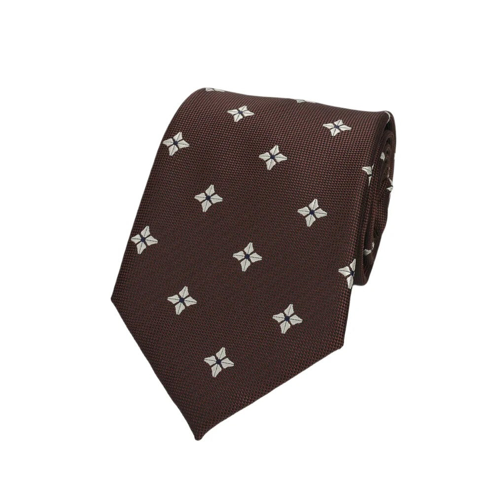 Chestnut Star Woven Silk Tie