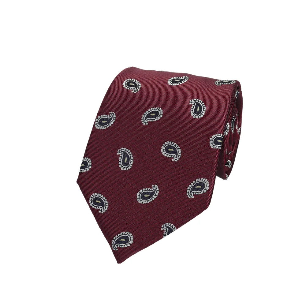 Claret Paisley Silk Tie