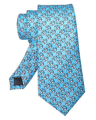 The Riviera Blue Silk Tie